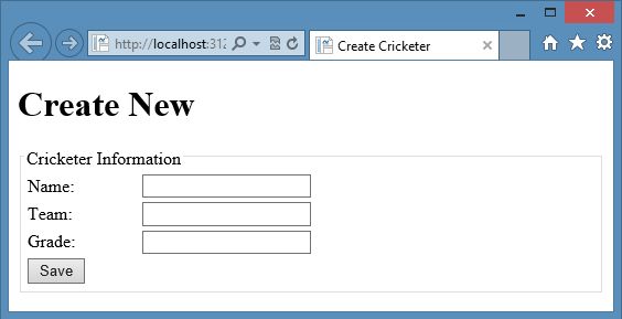 Create New Record in WebMatrix